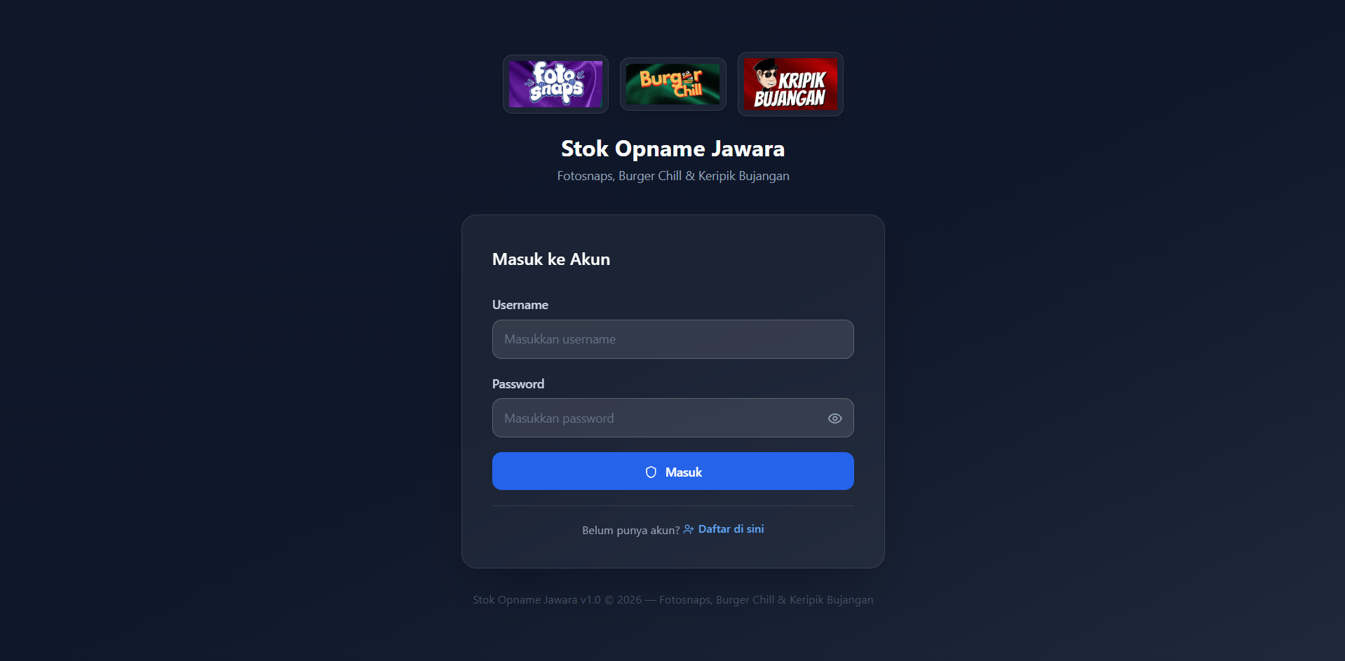 Multi-Brand Stock Opname & Warehouse System preview screenshot 1
