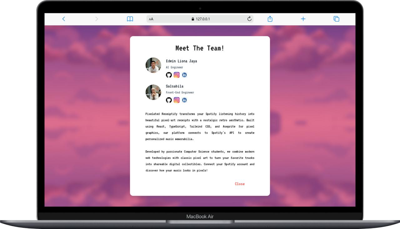 Pixeltify | Spotify Receipt Generator preview screenshot 3