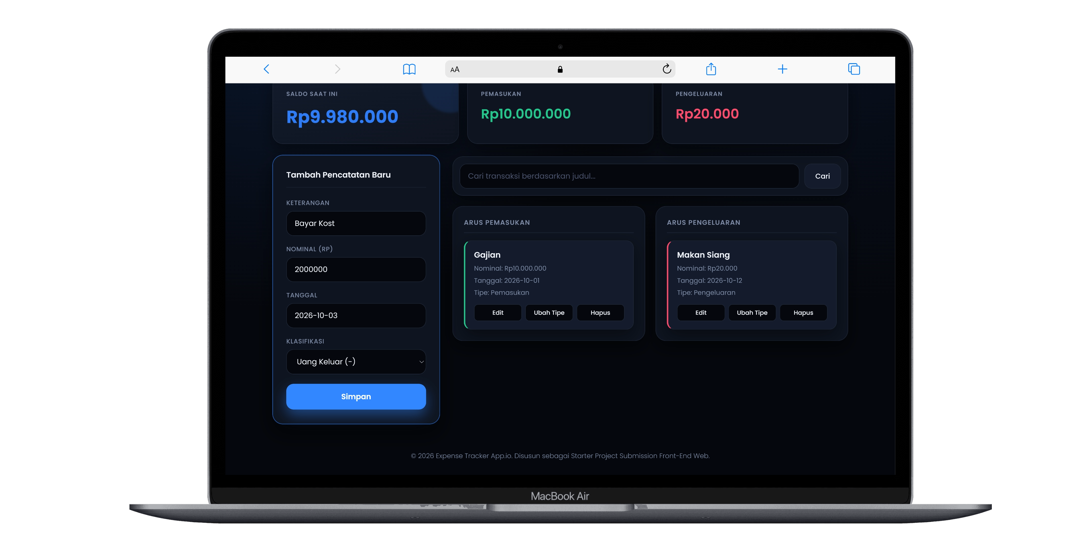 Expense Tracker App preview screenshot 2