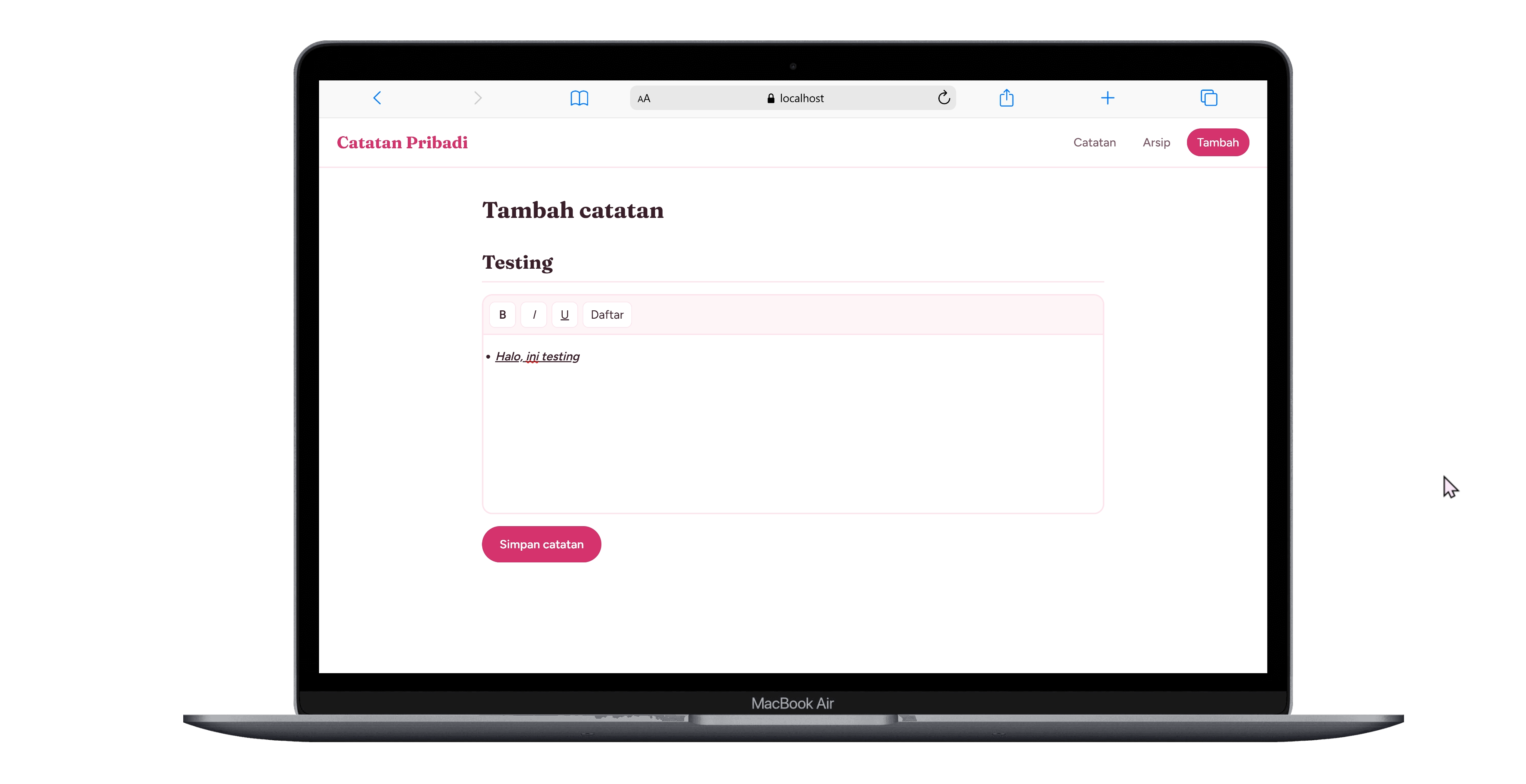 Personal Notes App preview screenshot 2